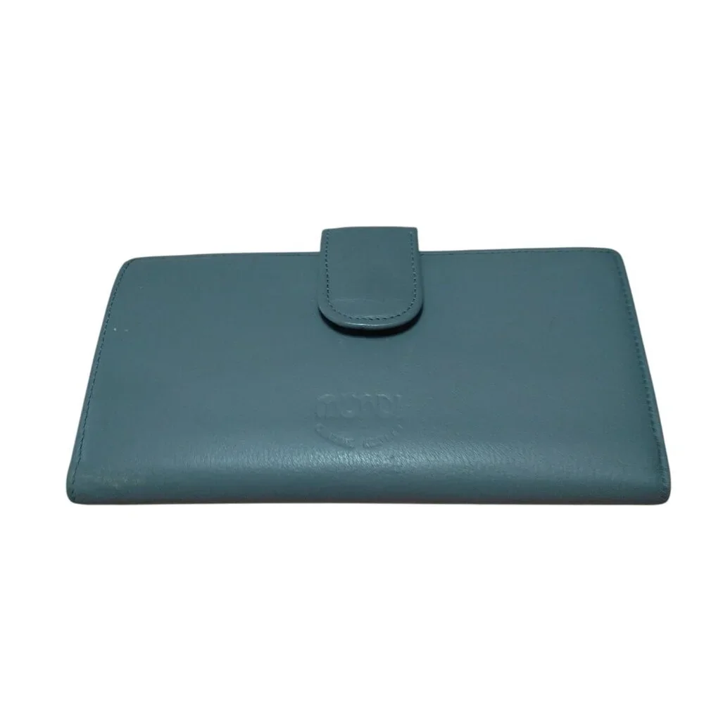 Women's Mundi Genuine Leather Wallet Gray Folding Classic Neutral New Old Stock